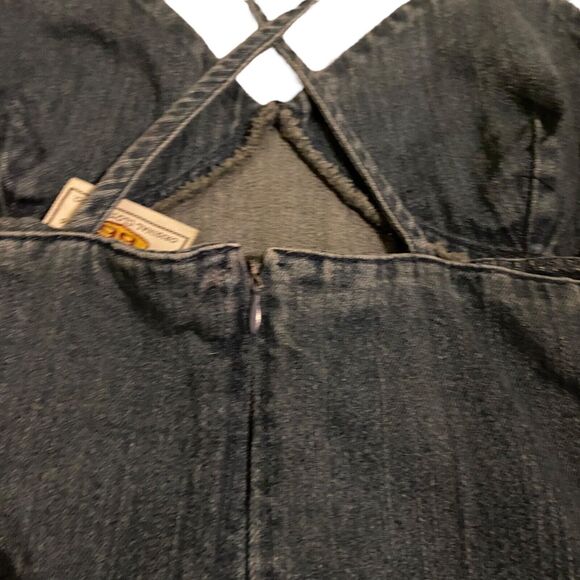 Vintage Route 66 Denim Dress Size 12 Straps Knee Length 90's Retro Y2K Preppy - Picture 9 of 12